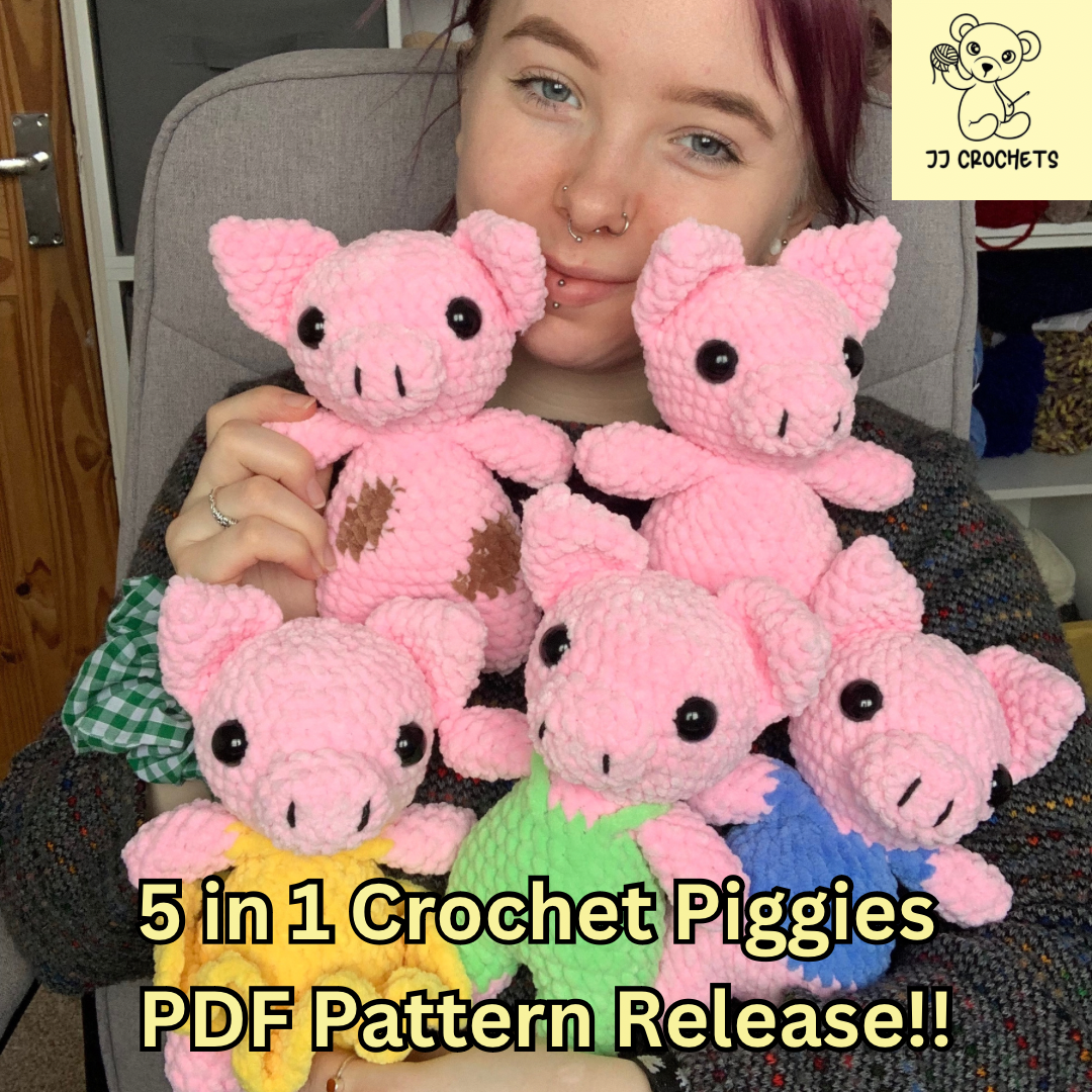 Low-Sew 5 in 1 Piggy Crochet Pattern