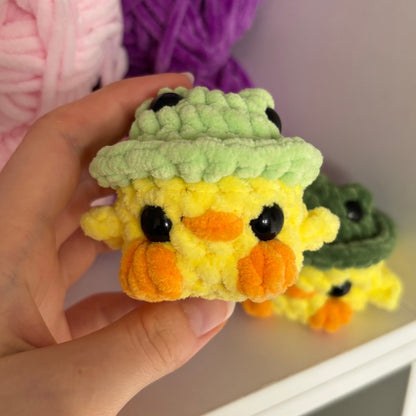 Lime Duckie in Frog Hat